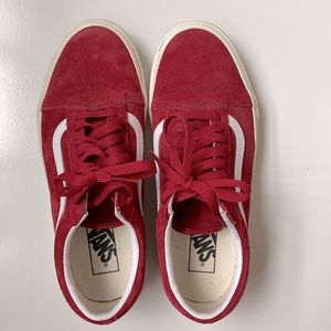 Vans Pig Suede Old Skool Skate Sneakers Low Top Shoes Red size 9.0